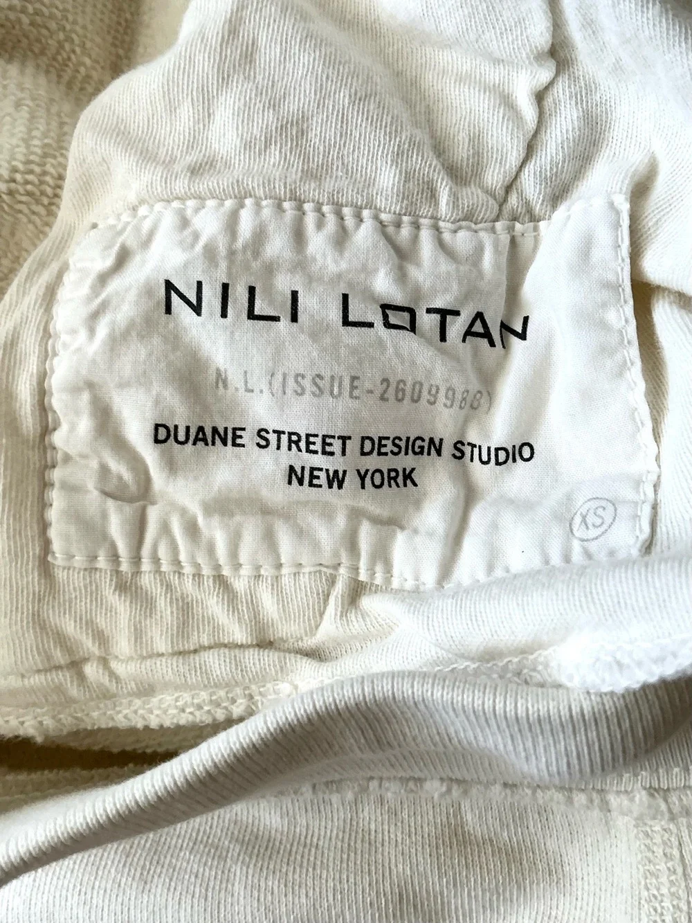 NILI LOTAN Nolan Knit Pants Drawstring Joggers Chalk Ivory XS